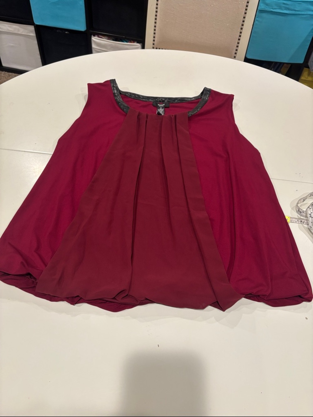 Alfani Pleated Sleeveless Shell Top - Berry